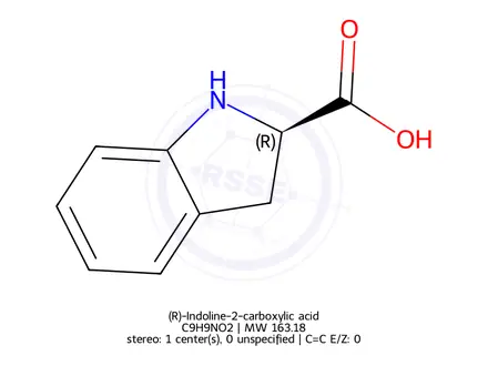 Chemical structure of (R)-Indoline-2-carboxylic acid
