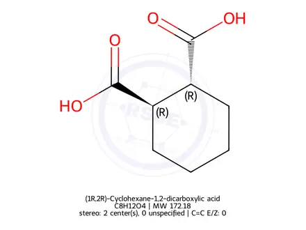 Chemical structure of (1R,2R)-cyclohexane-1,2-dicarboxylic acid
