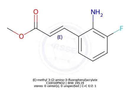 Chemical structure of (E)-methyl 3-(2-amino-3-fluorophenyl)acrylate