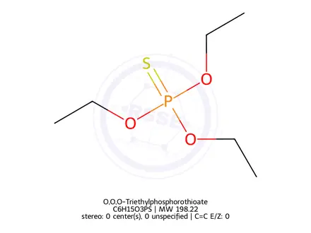 Chemical structure of O,O,O-Triethylphosphorothioate
