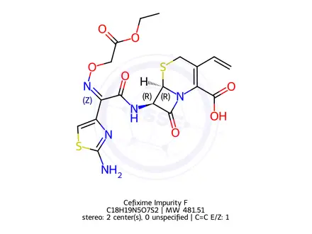 Chemical structure of Cefixime Impurity F