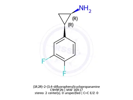 Chemical structure of (1R,2R)-2-(3,4-difluorophenyl)cyclopropanamine
