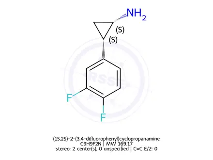 Chemical structure of (1S,2S)-2-(3,4-difluorophenyl)cyclopropanamine