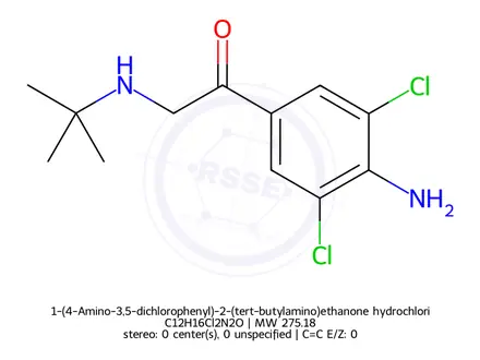 Chemical structure of 1-(4-Amino-3,5-dichlorophenyl)-2-(tert-butylamino)ethanone hydrochloride