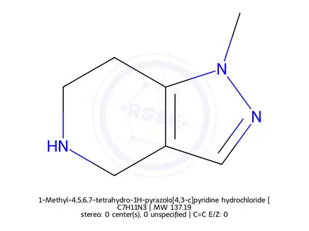 Chemical structure of 1-Methyl-4,5,6,7-tetrahydro-1H-pyrazolo[4,3-c]pyridine hydrochloride