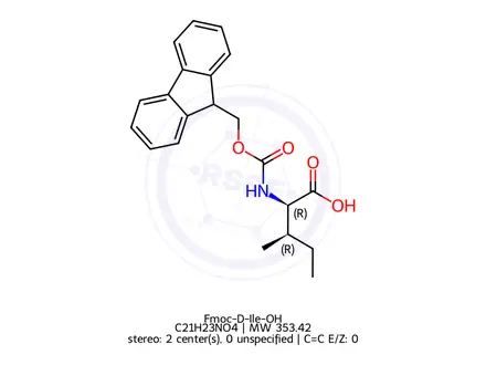 Chemical structure of Fmoc-D-Ile-OH