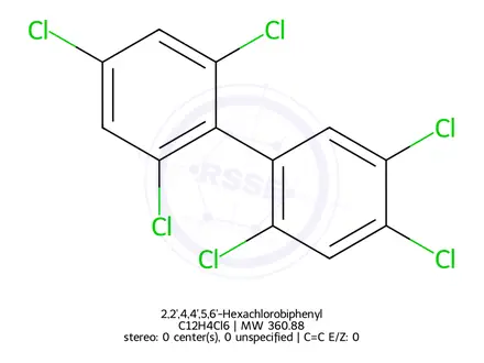 Chemical structure of 2,2',4,4',5,6'-Hexachlorobiphenyl