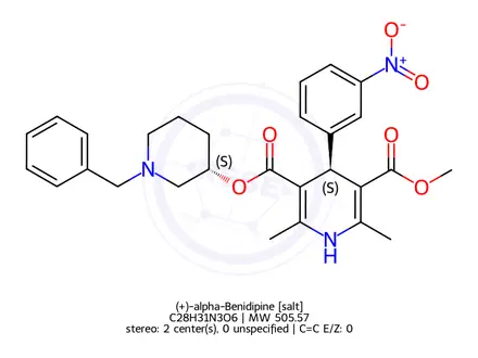 Chemical structure of (+)-alpha-Benidipine