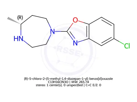 Chemical structure of (R)-5-Chloro-2-(5-methyl-1,4-diazepan-1-yl)benzo[d]oxazole hydrochloride