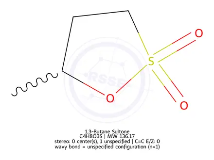 Chemical structure of 1,3-Butane Sultone