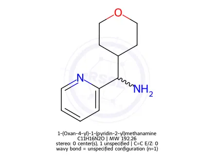 Chemical structure of 1-(Oxan-4-yl)-1-(pyridin-2-yl)methanamine