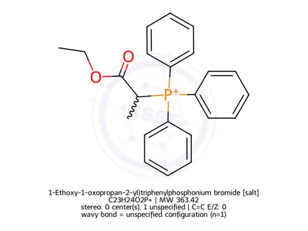 Chemical structure of 1-Ethoxy-1-oxopropan-2-yl)triphenylphosphonium bromide