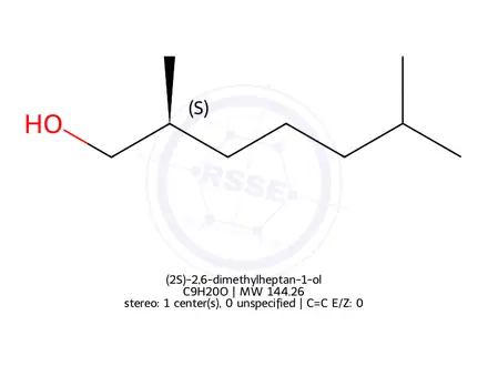 Chemical structure of (2S)-2,6-dimethylheptan-1-ol