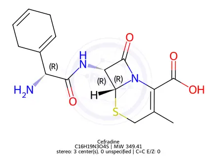 Chemical structure of Cefradine