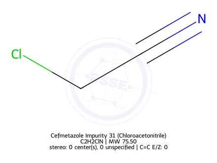 Chemical structure of Cefmetazole Impurity 31 (Chloroacetonitrile)