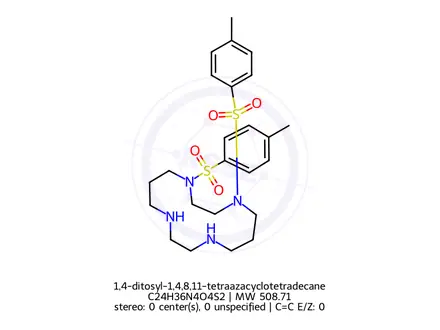 Chemical structure of 1,4-ditosyl-1,4,8,11-tetraazacyclotetradecane