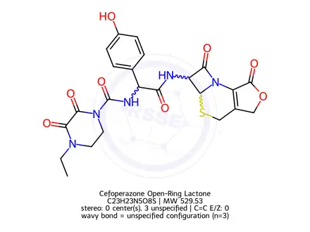 Chemical structure of Cefoperazone Open-Ring Lactone