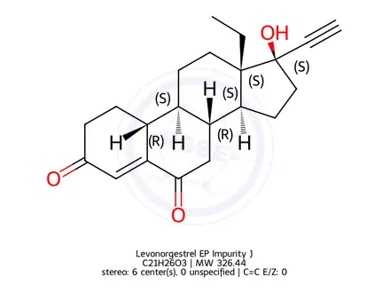 Chemical structure of Levonorgestrel EP Impurity J