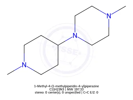Chemical structure of 1-Methyl-4-(1-methylpiperidin-4-yl)piperazine