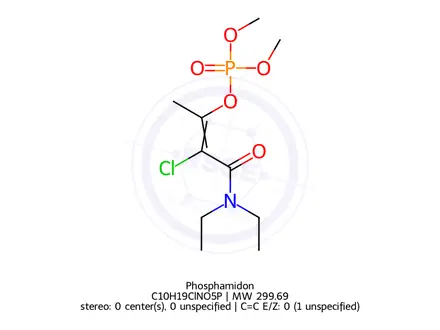 Chemical structure of Phosphamidon