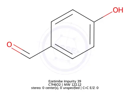 Chemical structure of 4-hydroxybenzaldehyde