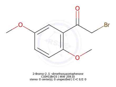 Chemical structure of 2-Bromo-2`,5`-dimethoxyacetophenone