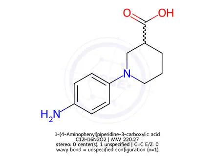 Chemical structure of 1-(4-Aminophenyl)piperidine-3-carboxylic acid