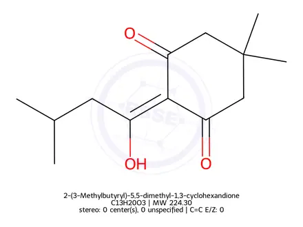 Chemical structure of 2-(3-Methylbutyryl)-5,5-dimethyl-1,3-cyclohexandione