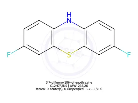 Chemical structure of 3,7-difluoro-10H-phenothiazine