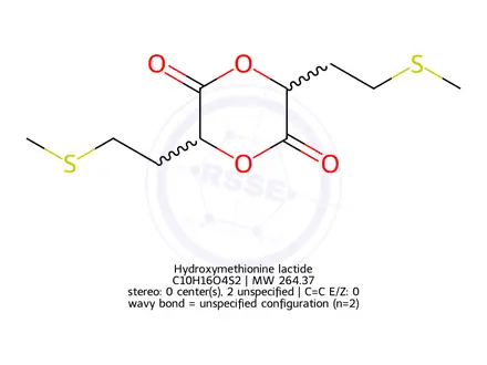 Chemical structure of Hydroxymethionine lactide