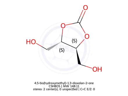 Chemical structure of 4,5-bis(hydroxymethyl)-1,3-dioxolan-2-one