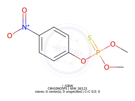 Chemical structure of Methyl Parathion