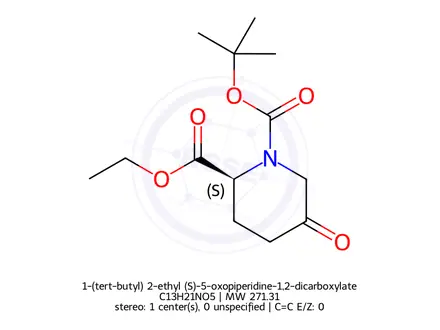 Chemical structure of 1-(tert-butyl) 2-ethyl (S)-5-oxopiperidine-1,2-dicarboxylate