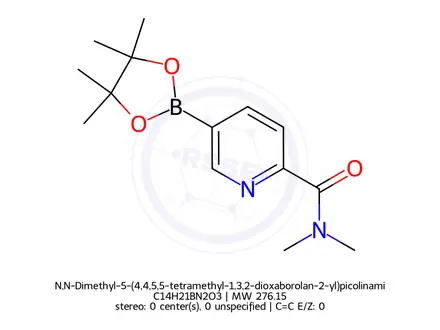 Chemical structure of N,N-Dimethyl-5-(4,4,5,5-tetramethyl-1,3,2-dioxaborolan-2-yl)picolinamide