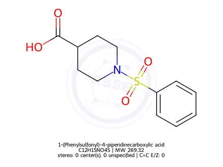 Chemical structure of 1-(Phenylsulfonyl)-4-piperidinecarboxylic acid