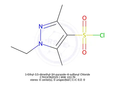 Chemical structure of 1-Ethyl-3,5-dimethyl-1H-pyrazole-4-sulfonyl Chloride