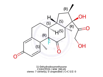 Chemical structure of 11-Dehydrodexamethasone