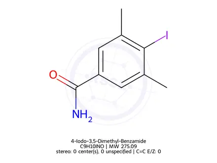 Chemical structure of 4-Iodo-3,5-Dimethyl-Benzamide