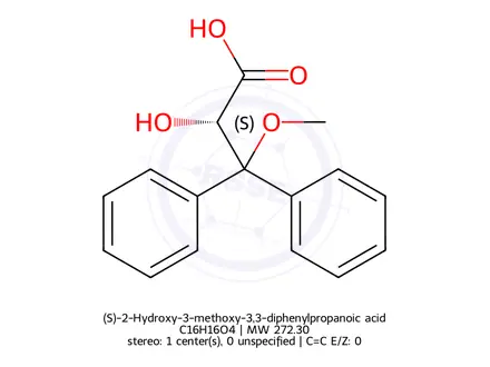 Chemical structure of (S)-2-Hydroxy-3-methoxy-3,3-diphenylpropanoic acid
