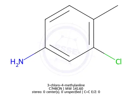 Chemical structure of 3-chloro-4-methylaniline