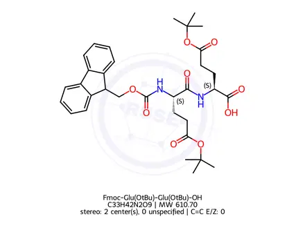 Chemical structure of Fmoc-Glu(OtBu)-Glu(OtBu)-OH