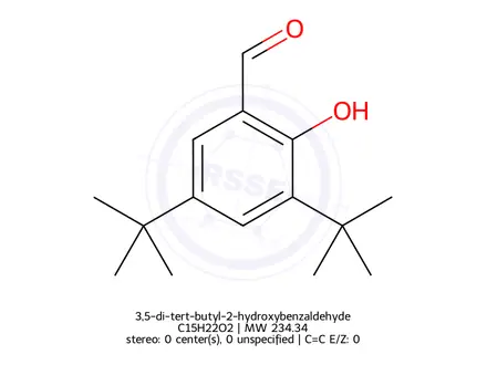 Chemical structure of 3,5-di-tert-butyl-2-hydroxybenzaldehyde