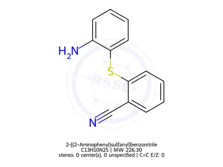 Chemical structure of 2-(2-Aminophenyl)sulfanylbenzonitrile