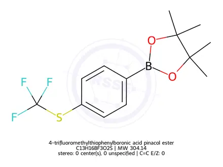 Chemical structure of 4-trifluoromethylthiophenylboronic acid pinacol ester