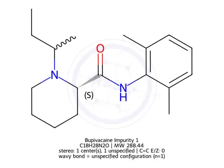 Chemical structure of Bupivacaine Impurity 1