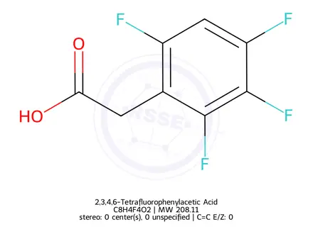 Chemical structure of 2,3,4,6-Tetrafluorophenylacetic Acid