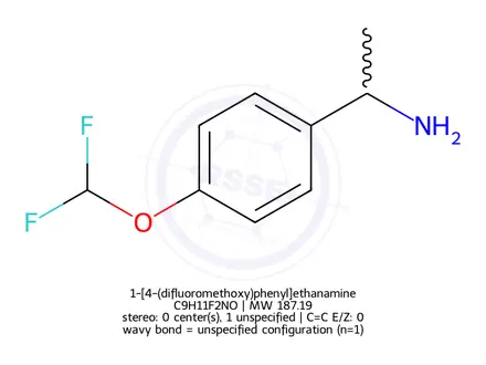 Chemical structure of 1-[4-(difluoromethoxy)phenyl]ethanamine