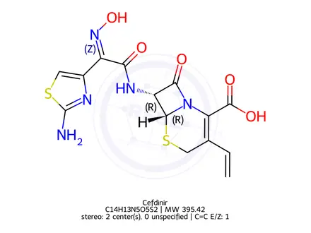 Chemical structure of Cefdinir