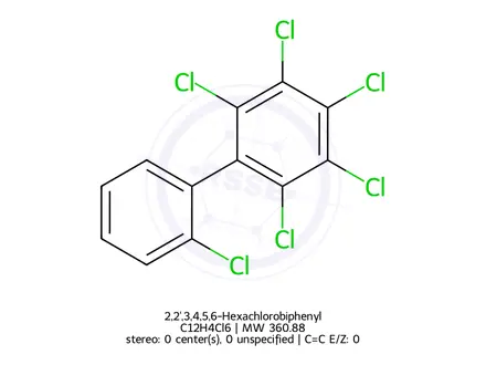 Chemical structure of 2,2',3,4,5,6-Hexachlorobiphenyl