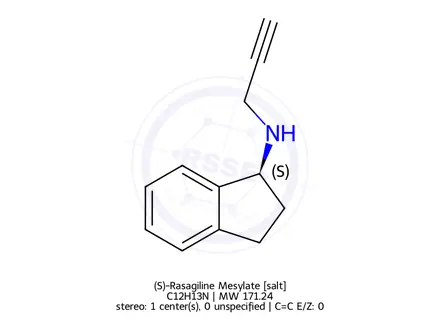 Chemical structure of (S)-Rasagiline Mesylate